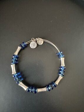 Alex and Ani Glade Azure Blue Beaded Bracelet with Silver Accents